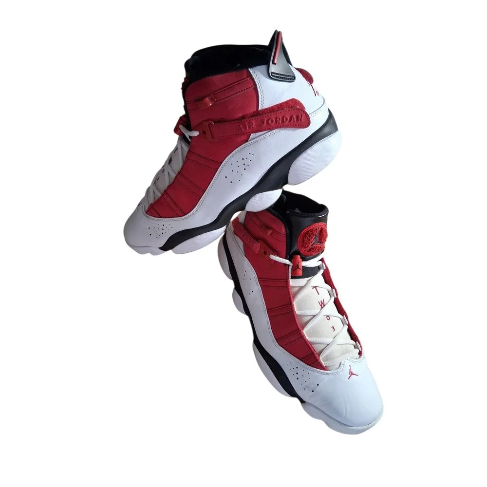 Nike Air Jordan 6 Rings Mens size 12 White/Carmine Basketball Lifestyle Sneakers
